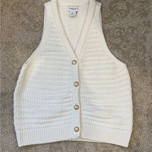 Song of Style Ivory Buttoned V-Neck Sweater Vest
